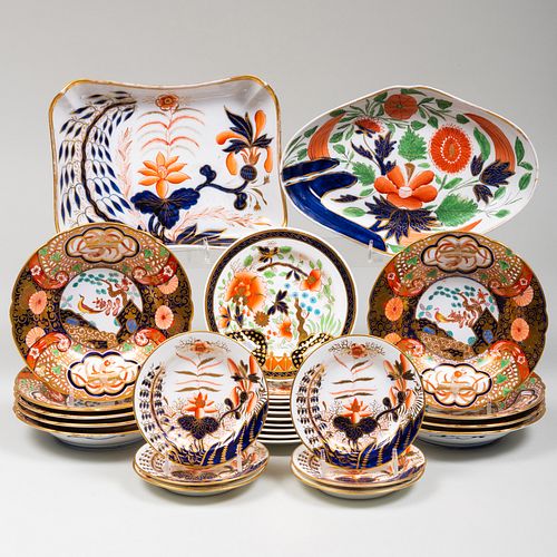 ASSEMBLED ENGLISH IMARI PORCELAIN