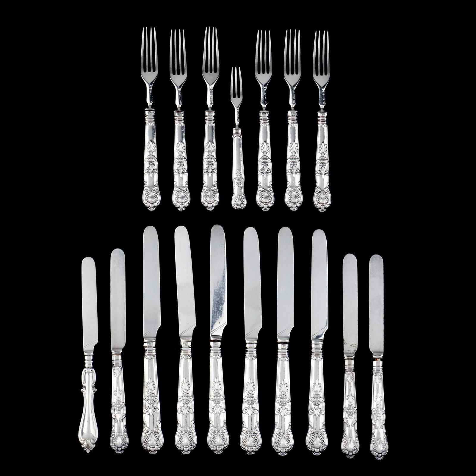 ASSEMBLED ENGLISH SILVER FRUIT