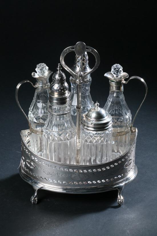 ASSEMBLED GEORGE III SILVER CRUET