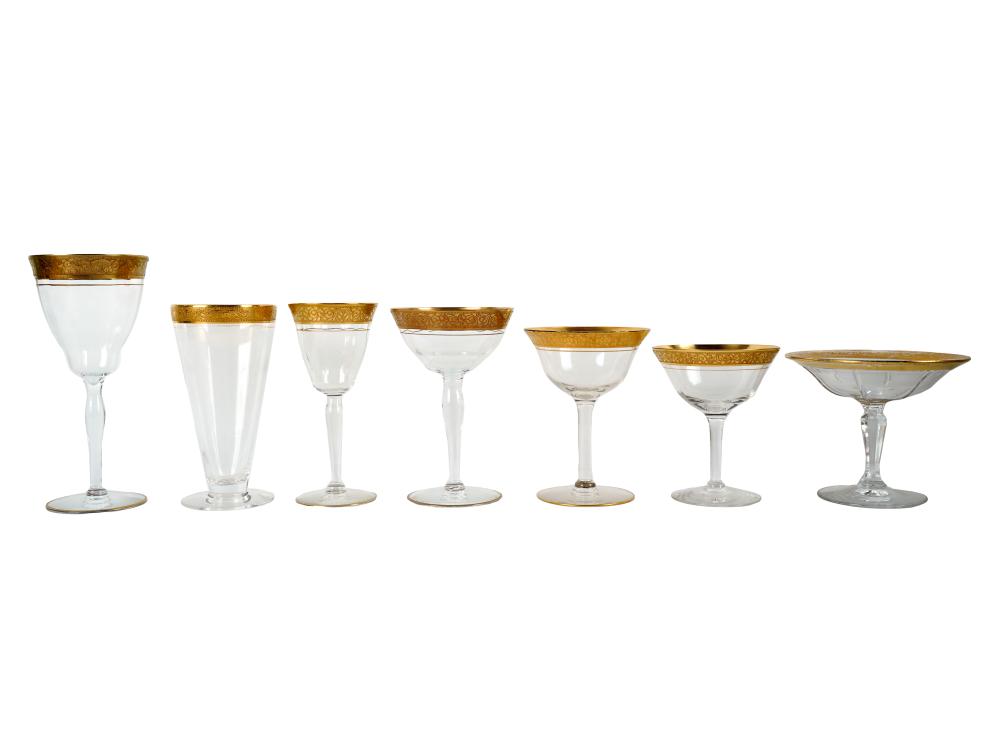 ASSEMBLED GILT GLASS STEMWARE