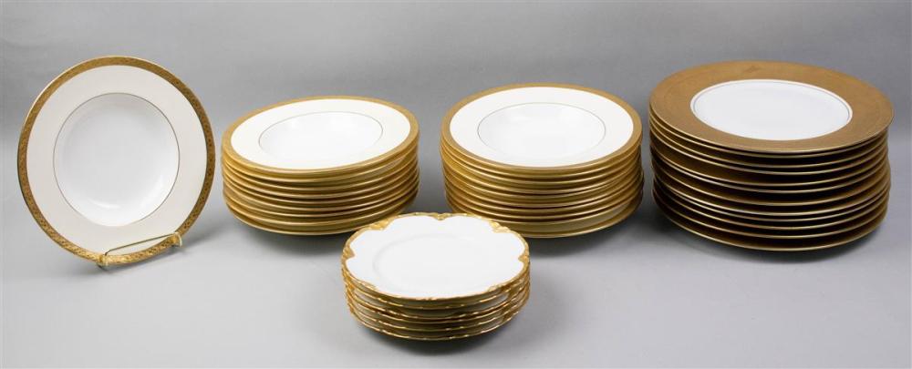 ASSEMBLED GILT-RIMMED PORCELAIN