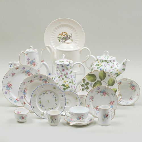 ASSEMBLED GROUP OF FLOWER DECORATED