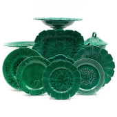 ASSEMBLED GROUP OF GREEN GLAZE