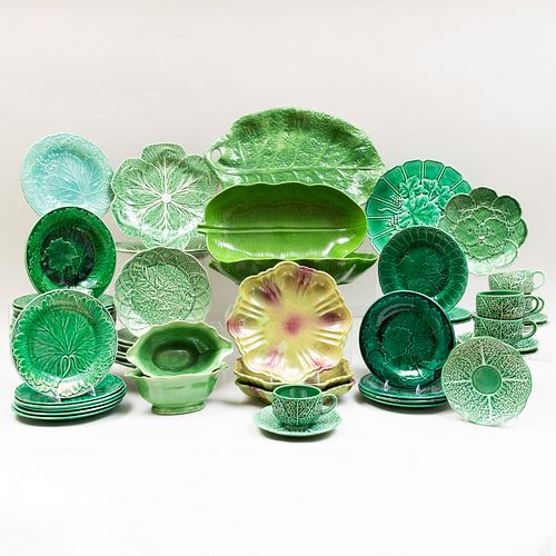 ASSEMBLED GROUP OF GREEN GLAZED