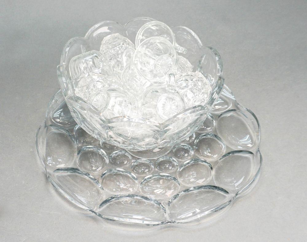 ASSEMBLED HEISEY MOLDED GLASS PUNCH
