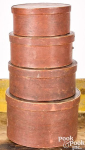 ASSEMBLED NEST OF FOUR RED STA