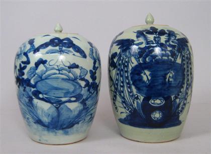 Assembled pair of blue underglaze
