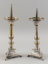 ASSEMBLED PAIR OF BRASS PRICKE