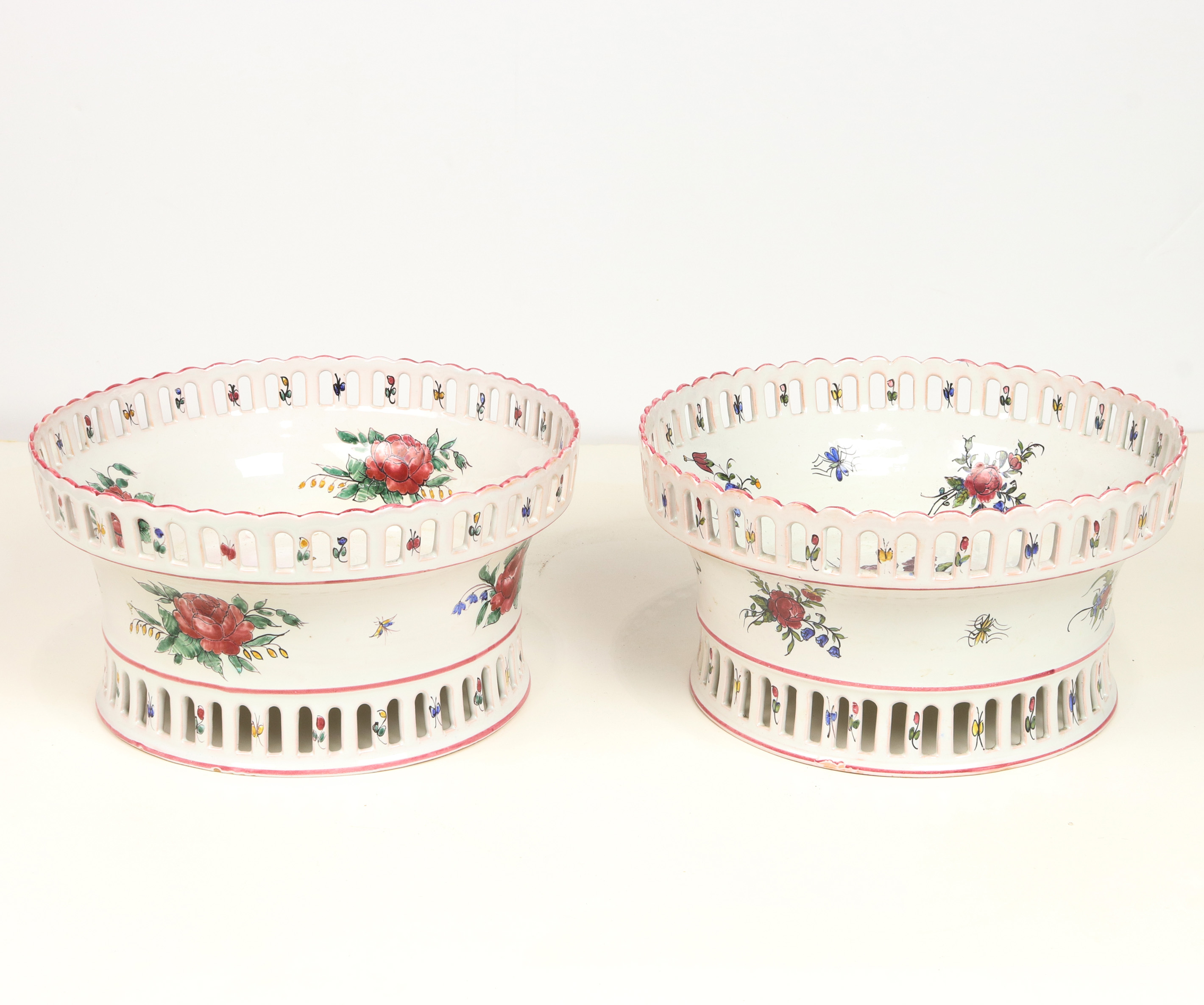 ASSEMBLED PAIR OF FRENCH FAIENCE
