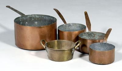Assembled set four heavy copper