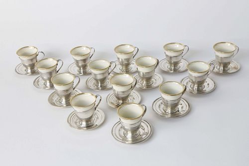 ASSEMBLED SET OF 14 STERLING SILVER
