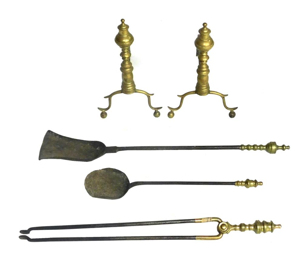 ASSEMBLED SET OF ANDIRONS AND