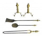 ASSEMBLED SET OF ANDIRONS AND
