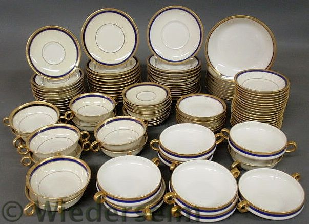 Assembled set of china with gilt