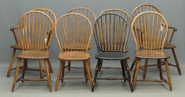 Assembled set of eight 19th c. nine