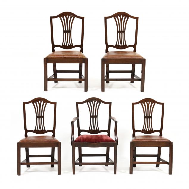 ASSEMBLED SET OF FIVE HEPPLEWHITE