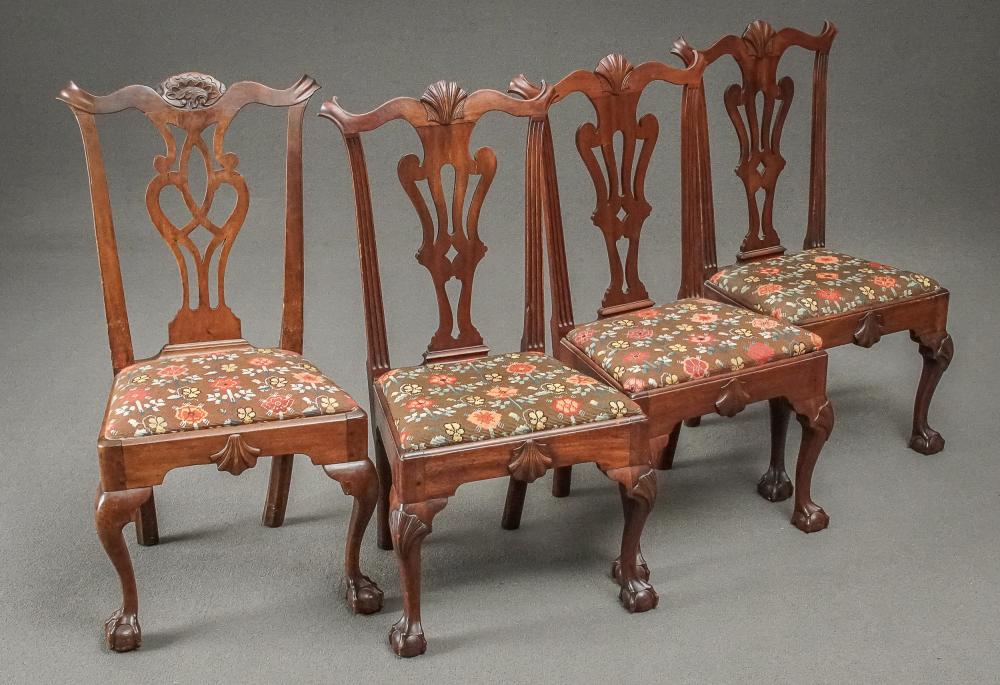 ASSEMBLED SET OF FOUR CHIPPENDALE