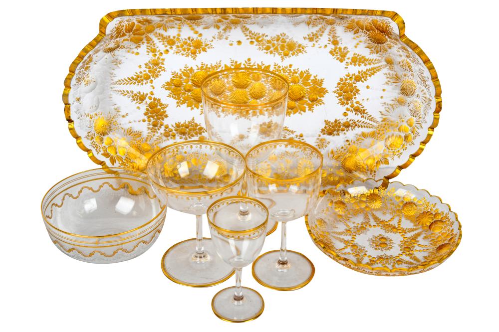 ASSEMBLED SET OF GILT-DECORATED