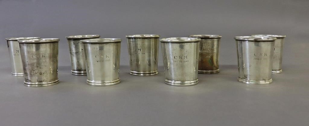 Assembled set of nine small