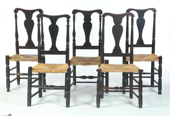 ASSEMBLED SET OF SIX QUEEN ANNE
