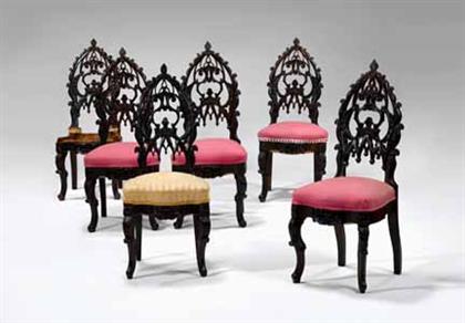 Assembled set of six walnut