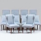 ASSEMBLED SET OF TEN LINEN UPH