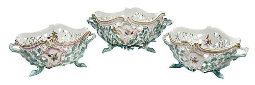 ASSEMBLED SET OF THREE MEISSEN