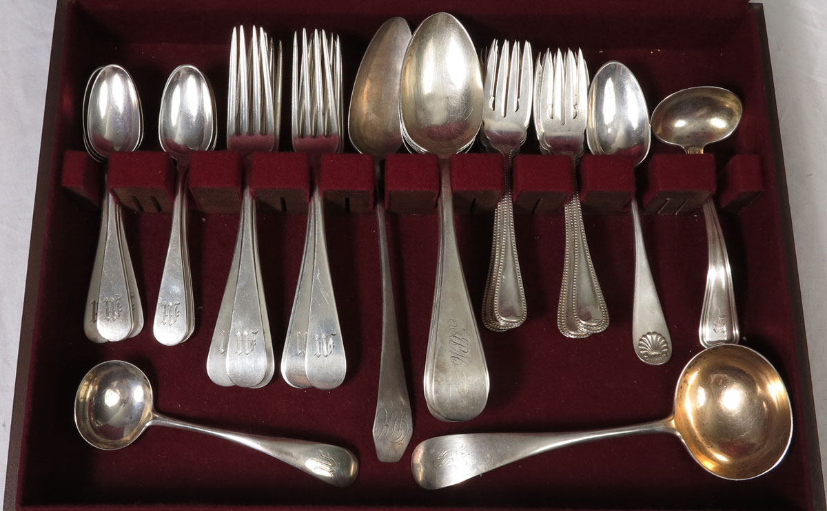 ASSEMBLED STERLING FLATWARE SET: An