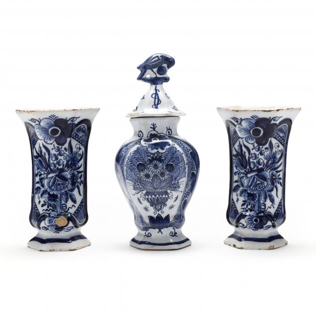 ASSEMBLED THREE PIECE DUTCH DELFT