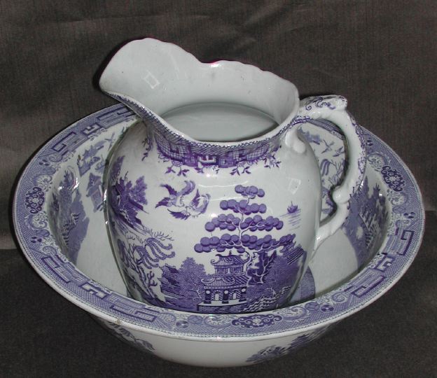 Assembled Two-Piece \"Blue Willow\"
