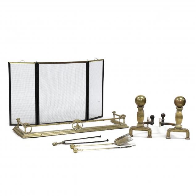 ASSEMBLED VINTAGE BRASS FIREPLACE