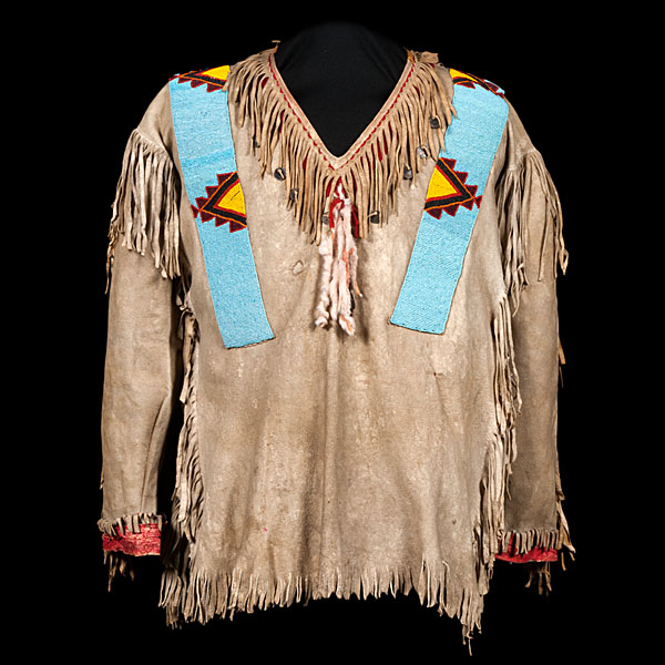 Assiniboine Beaded Hide War Shirt