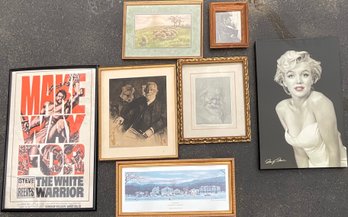 Assorted art lot, seven pieces,