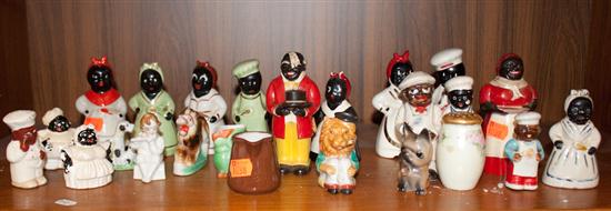 Assorted Black Americana china salt