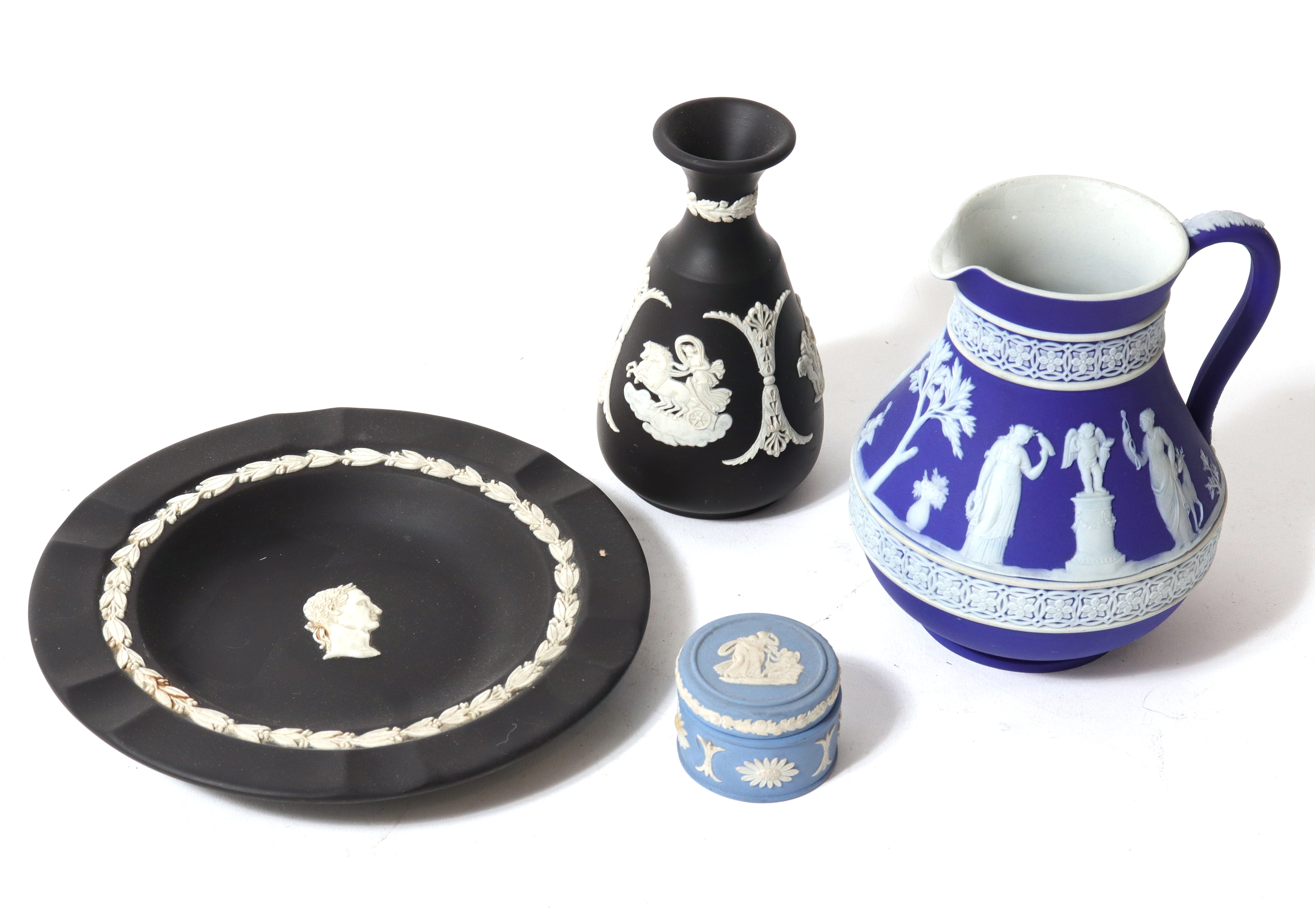 ASSORTED BLACK & BLUE WEDGWOOD