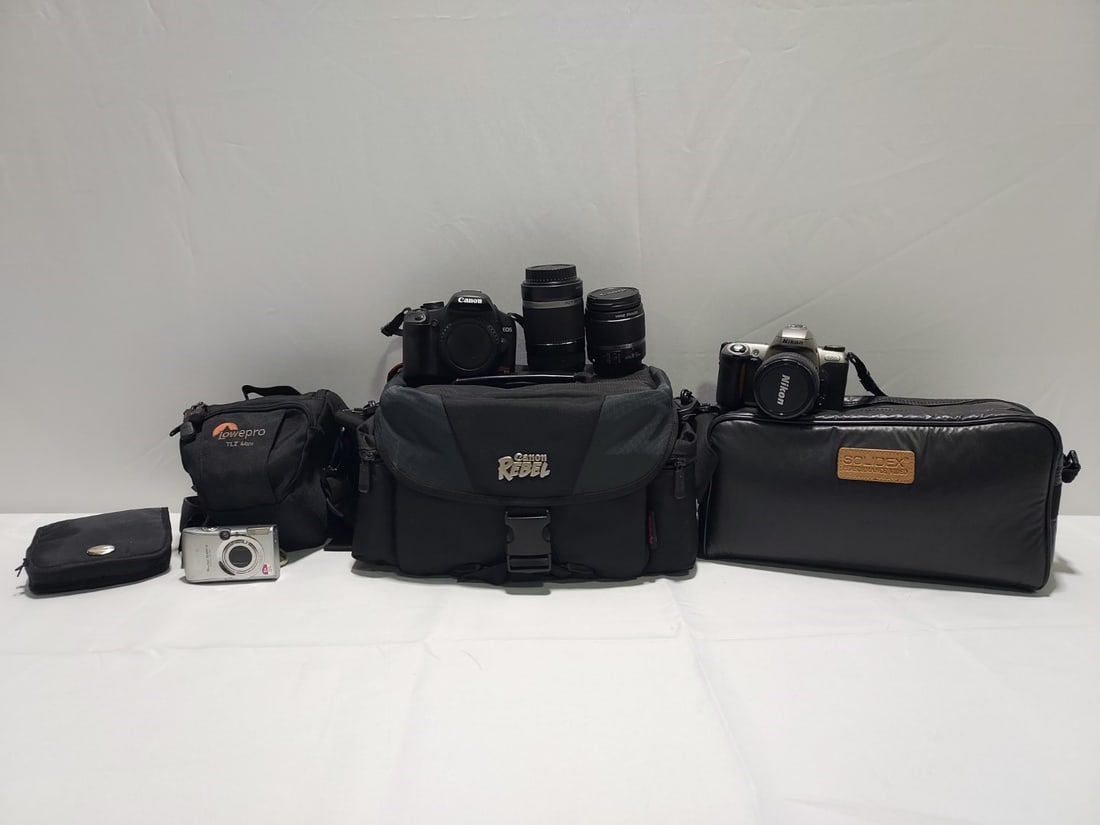 ASSORTED CAMERAS: NIKON, CANON,