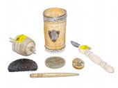 ASSORTED CARVED BONE & HARDSTO