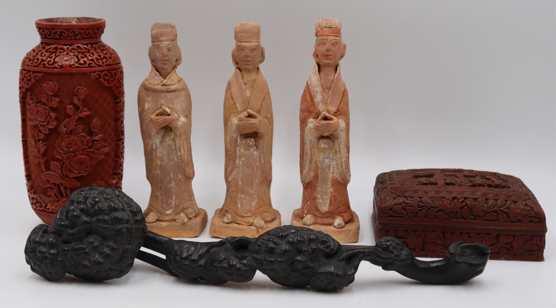 ASSORTED CARVED ITEMS AND