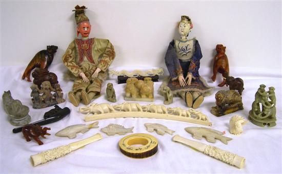 Assorted carving  mostly Asian