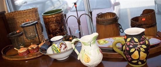 Assorted ceramic and wood