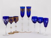ASSORTED COBALT STEMWARE INCL.