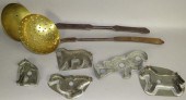 ASSORTED COOKIE CUTTERS & LADL