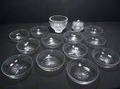 Assorted cut crystal items. In