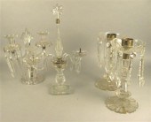 Assorted cut glass candelabra