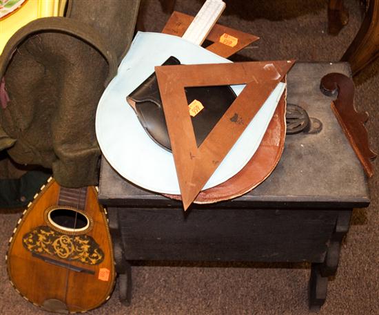 Assorted drafting tools lute and