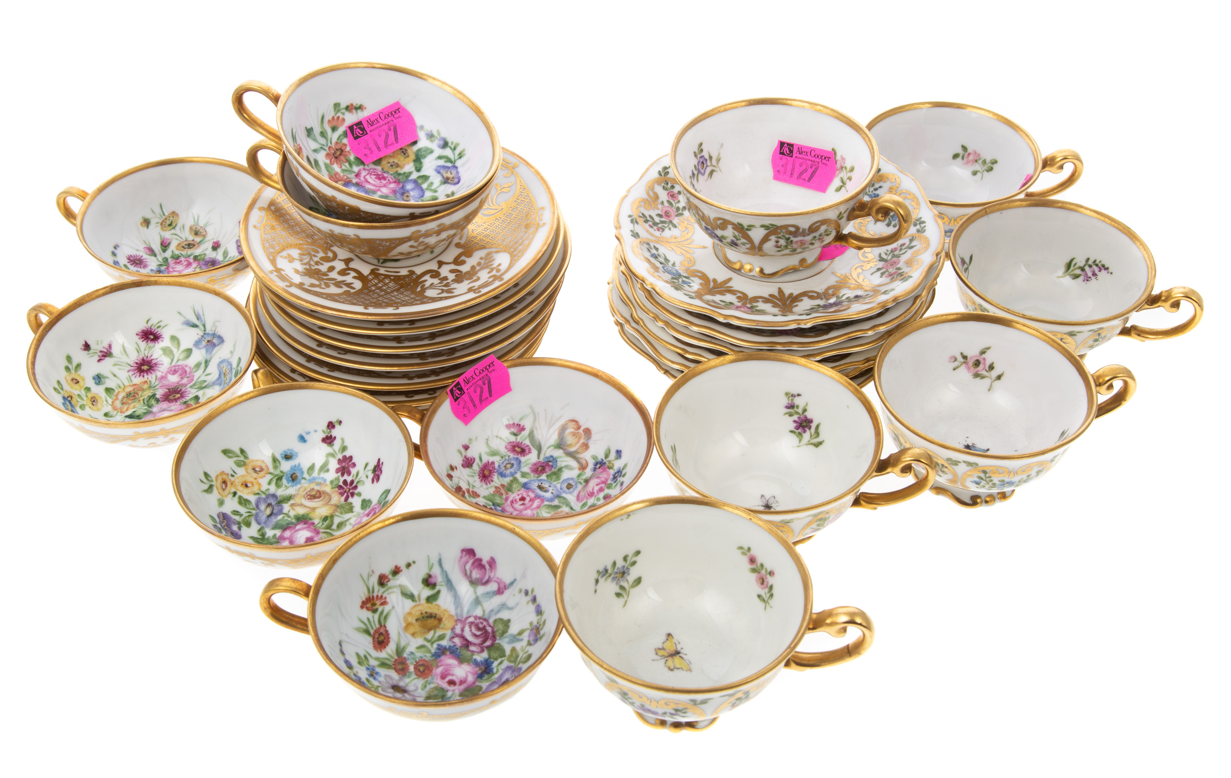 ASSORTED FLORAL DECORATED CUPS &
