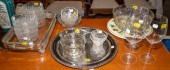 ASSORTED GLASS, SILVER PLATE,