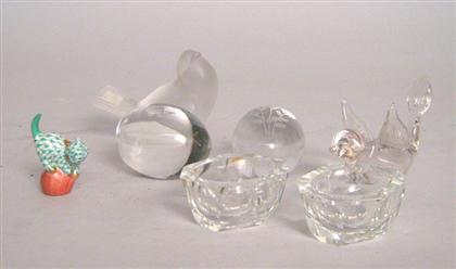 Assorted glass table items   