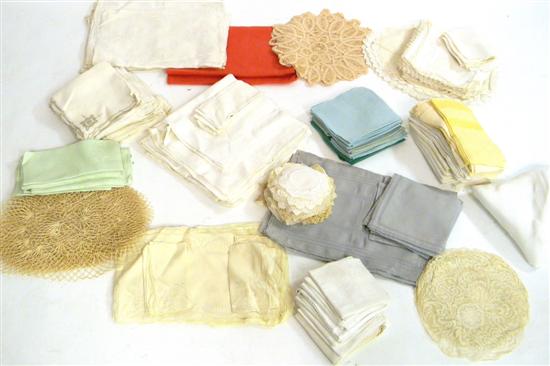 Assorted linens  table cloths and
