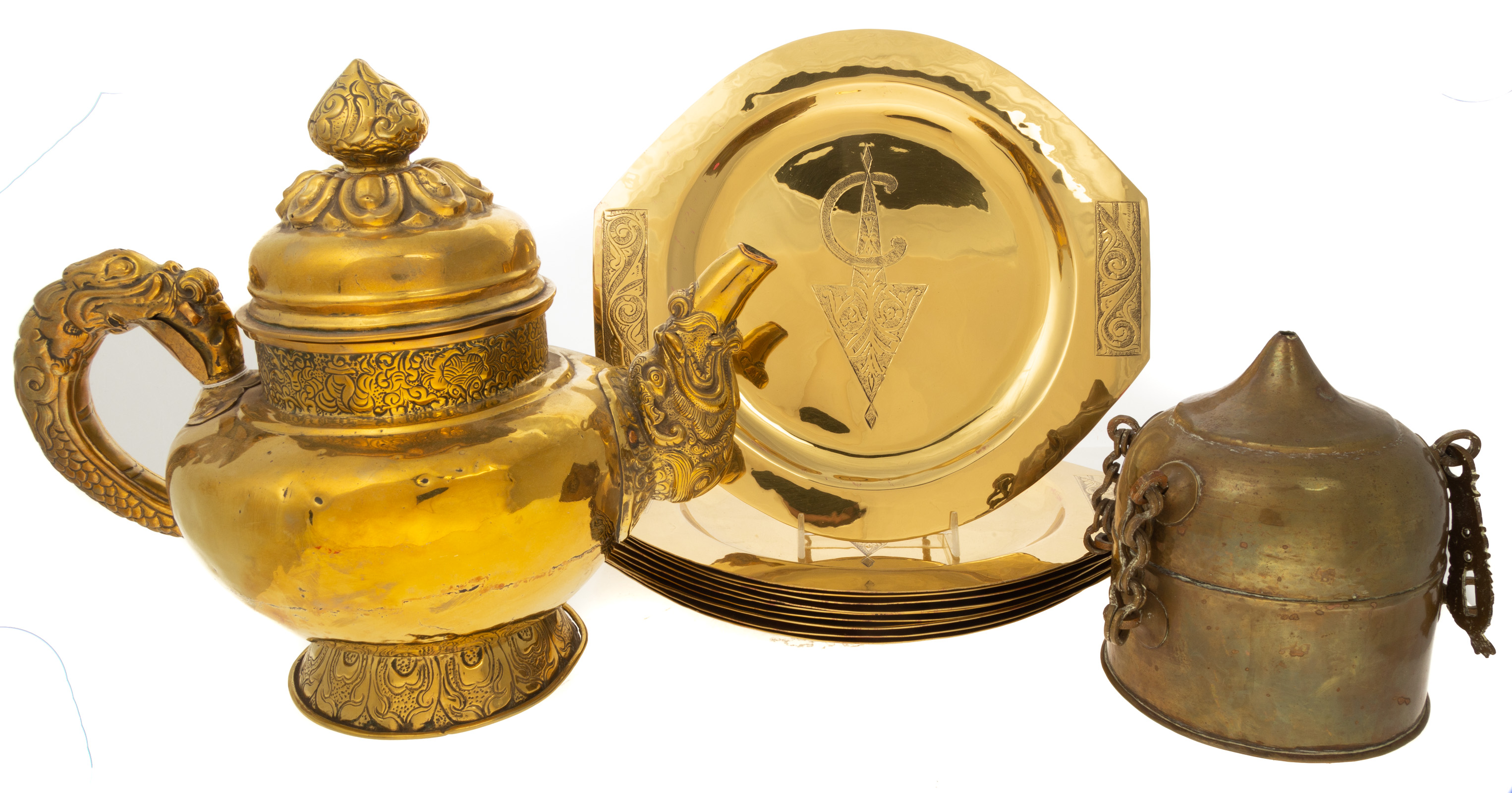 ASSORTED METAL TABLEWARE Includes